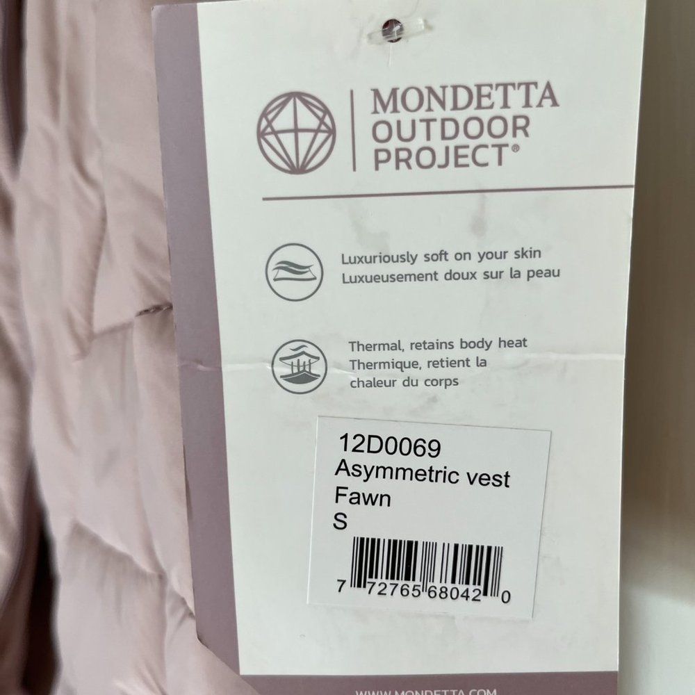 NWT: Mondetta Outdoor Asymmetrical Jacket Vest  Size:  Small - Picture 7 of 8
